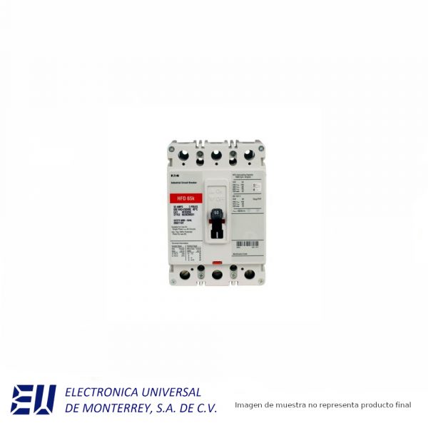 INTERRUPTOR TERMOMAGNETICO DE 3 POLOS SERIE C, 100 AMP, 600 VCA 250 VCD EATON - HFD3100L