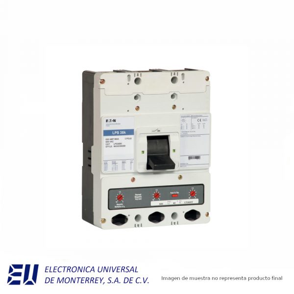 INTERRUPTOR TERMOMAGNETICO DE 3 POLOS, 500 AMP, 600 VCA PROPOSITO DEFINIDO EATON - LDB3500L