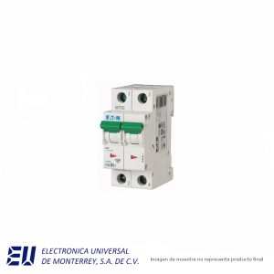 INTERRUPTOR TERMOMAGNETICO PARA RIEL DIN 6 AMP 6KA 2 POLOS CURVA B - PLS6-B6/2-MW