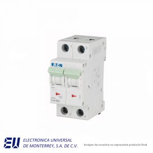 INTERRUPTOR TERMOMAGNETICO PARA RIEL DIN 8 AMP 6KA 2 POLOS - PLS6-C8/2-MW